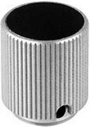 Rotary knob, 6 mm, aluminum, black/silver, Ø 18 mm, H 20 mm, 538.62