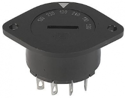 Voltage selector switch, 6 stage, 30°, On-On, 10 A, 250 V, 0033.3512
