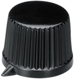 Pointer knob, 6 mm, plastic, black, Ø 19.9 mm, H 15.5 mm, A1613560