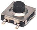 Short-stroke pushbutton, Form A (N/O), 50 mA/24 VDC, unlit , actuator (black, L 0.9 mm), 1.56 N, gull-wing
