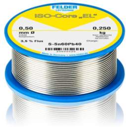 Solder wire, leaded, Sn60Pb40, Ø 0.5 mm, 250 g