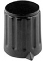 Pointer knob, 6 mm, plastic, black, Ø 15 mm, H 16 mm, 4309.6131