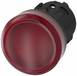 Indicator light, 22 mm, round, plastic, red, lens,smooth