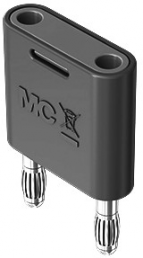 Short-circuit plug, 32 A, nickel-plated, black, 64.4010-21