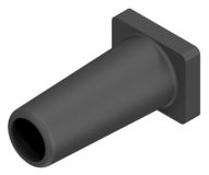 Bend protection grommet, cable Ø 6.2 mm, L 24.5 mm, plastic, black