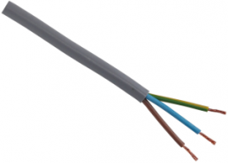 PVC Sheathed cable H05VV-F 3 G 1.0 mm², AWG 18, unshielded, gray