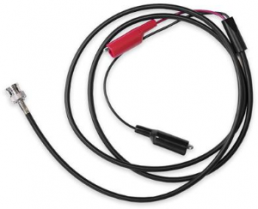 Coaxial cable, BNC plug (straight) to crocodile clip, 50 Ω, RG-58, 609.6 mm, BU-5030-C-24-0