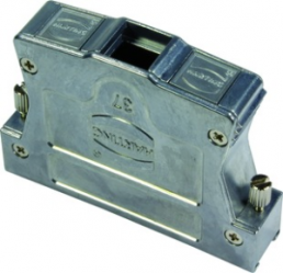 D-Sub connector housing, size: 4 (DC), straight 180°, zinc die casting, silver, 61030013118