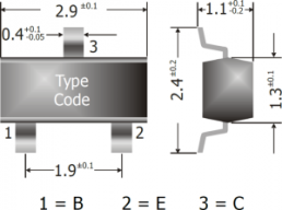 Bipolar junction transistor, NPN, 100 mA, 30 V, SMD, SOT-23, BC849A
