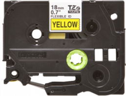 Labelling tape cartridge, 18 mm, tape yellow, font black, 8 m, TZE-FX641