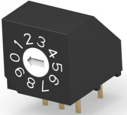 Encoding rotary switches, 16 pole, hexadecimal, angled, 0.4 VA/20 V AC/DC, 1825008-3