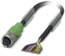 Sensor-Aktor Kabel, M12-Kabeldose, gerade auf offenes Ende, 17-polig, 5 m, PVC, schwarz, 1.5 A, 1555363