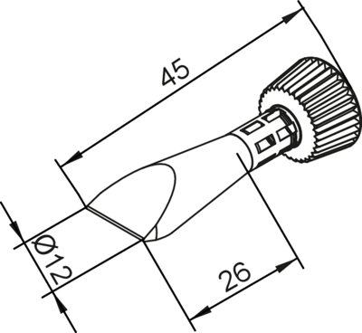 0102CDLF120C/SB Ersa Lötspitzen, Entlötspitzen und Heißluftdüsen Bild 2