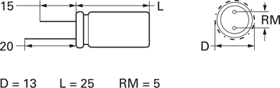 KSY228M025S1A5L25K Teapo Elektrolyt Kondensatoren Bild 2