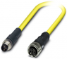 Sensor-Aktor Kabel, M8-Kabelstecker, gerade auf M12-Kabeldose, gerade, 3-polig, 0.5 m, PVC, gelb, 4 A, 1406276