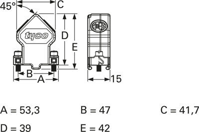 1534809-1 AMP D-Sub Gehäuse