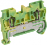 Erdungsklemme, 2-polig, 0,08-2,5 mm², Klemmstellen: 2, grün/gelb, Federzuganschluss