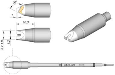 C470028 JBC Lötspitzen, Entlötspitzen und Heißluftdüsen