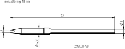 0212EDLF Ersa Soldering tips, desoldering tips and hot air nozzles Image 2