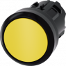 Drucktaster, unbeleuchtet, rastend, Bund rund, gelb, Einbau-Ø 22.3 mm, 3SU1000-0AA30-0AA0