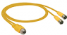 Sensor-Aktor Kabel, M12-Kabelstecker, gerade auf M12-Kabeldose, gerade, 3-polig, 0.6 m, TPU, gelb, 4 A, 91463