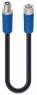 Sensor-Aktor Kabel, M12-Kabelstecker, gerade auf M12-Kabeldose, gerade, 4-polig, 1 m, PUR, schwarz, 16 A, 934853095