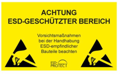 BK0601020 ESD PROTECT Prüfplaketten, Schilder und Bänder