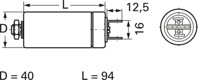 MKA-25µF-450V-FS 40X94MM A Comar Film Capacitors Image 4