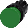 Pilzdrucktaster, unbeleuchtet, tastend, Bund rund, grün, Einbau-Ø 22.3 mm, 3SU1000-1AD40-0AA0
