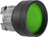 Drucktaster, unbeleuchtet, tastend, Bund rund, grün, Frontring schwarz, Einbau-Ø 22 mm, ZB4BA367