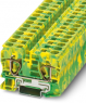 Schutzleiter-Reihenklemme, Federzuganschluss, 0,2-16 mm², 2-polig, 65 A, 8 kV, gelb/grün, 3036136