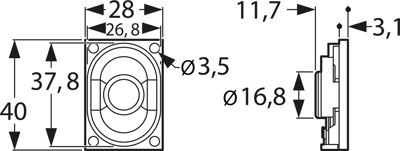 K28.40 8 OHM VISATON Akustische Signalgeber Bild 2