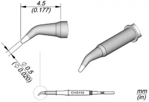 C115110 JBC Soldering tips, desoldering tips and hot air nozzles