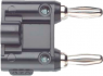 Doppellaborstecker, 4 mm, schwarz, 15 A