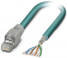 Netzwerkkabel, RJ45-Stecker, gerade auf offenes Ende, Cat 5, S/UTP, PUR, 5 m, blau