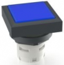 Drucktaster, unbeleuchtet, Bund quadratisch, blau, Einbau-Ø 16.2 mm, 1.30.070.451/0600