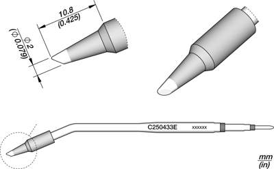 C250433E JBC Soldering tips, desoldering tips and hot air nozzles