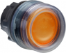 Drucktaster, beleuchtbar, tastend, Bund rund, orange, Frontring schwarz, Einbau-Ø 22 mm, ZB5AW553