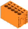 Leiterplattenklemme, 5-polig, RM 5 mm, 0,12-2,5 mm², 20 A, Federklemmanschluss, orange, 1330470000