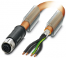 Sensor-Aktor Kabel, M12-Kabeldose, gerade auf offenes Ende, 4-polig, 1.5 m, PUR, orange, 12 A, 1424096