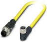 Sensor-Aktor Kabel, M12-Kabelstecker, gerade auf M8-Kabeldose, abgewinkelt, 3-polig, 0.5 m, PVC, gelb, 4 A, 1406297