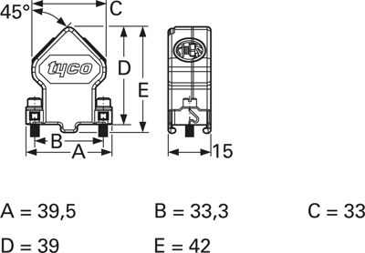 1534807-1 AMP D-Sub Gehäuse