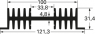 Strangkühlkörper, 75 x 121.3 x 31.4 mm, 2.75 bis 1.25 K/W, Schwarz eloxiert