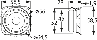 FR 58 8 OHM VISATON Akustische Signalgeber Bild 2