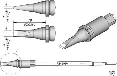 R245020 JBC Soldering tips, desoldering tips and hot air nozzles