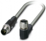 Sensor-Aktor Kabel, M12-Kabelstecker, gerade auf M12-Kabeldose, abgewinkelt, 5-polig, 0.5 m, PVC, grau, 4 A, 1405991