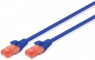 Patchkabel, RJ45-Stecker, gerade auf RJ45-Stecker, gerade, Cat 6, U/UTP, PVC, 5 m, blau