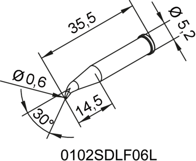 0102SDLF06L/10 Ersa Lötspitzen, Entlötspitzen und Heißluftdüsen Bild 2