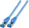 Patchkabel, RJ45-Stecker, gerade auf RJ45-Stecker, gerade, Cat 6A, S/FTP, LSZH, 0.25 m, blau