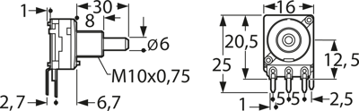 63250-01600/10K POSLOG ALPHA Potentiometer Bild 2